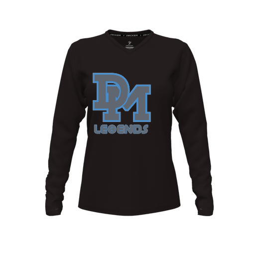 [CUS-DFW-TEES-CMF-VNK-LSL-BLK-FYXS-LOGO2] Decker Comfort T-Shirt (Female Youth XS, Black, V Neck, Logo 2, Long Sleeve)